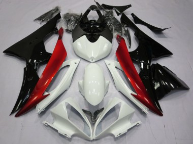 Rot Schwarz & Weiß 2008-2016 Yamaha R6 Motorrad Verkleidungen