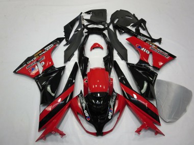 Rot Schwarz 2009-2012 Kawasaki ZX6R Motorrad Verkleidungen
