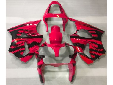 Rot & Schwarz Flamme 2000-2002 Kawasaki ZX6R Motorrad Verkleidungen