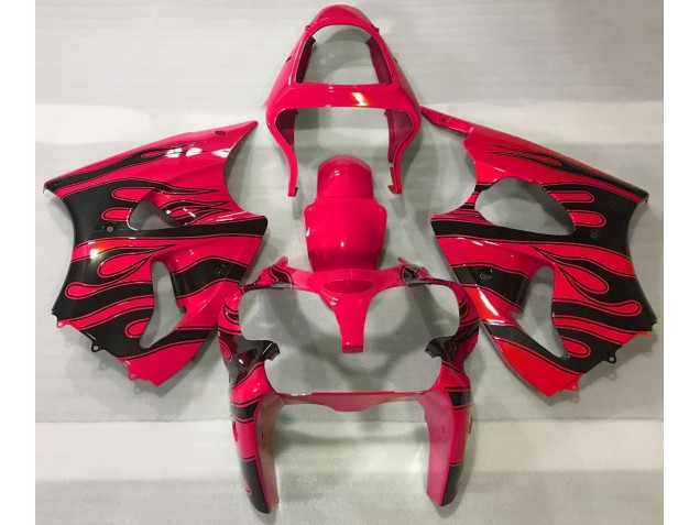 Rot & Schwarz Flamme 2000-2002 Kawasaki ZX6R Motorrad Verkleidungen Rot & Schwarz Flamme 2000-2002 Kawasaki ZX6R Motorrad Verkleidungen