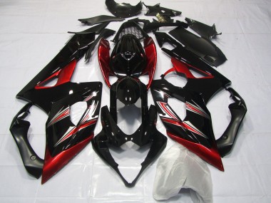Rot & Schwarz Flare 2005-2006 Suzuki GSXR 1000 Motorrad Verkleidungen