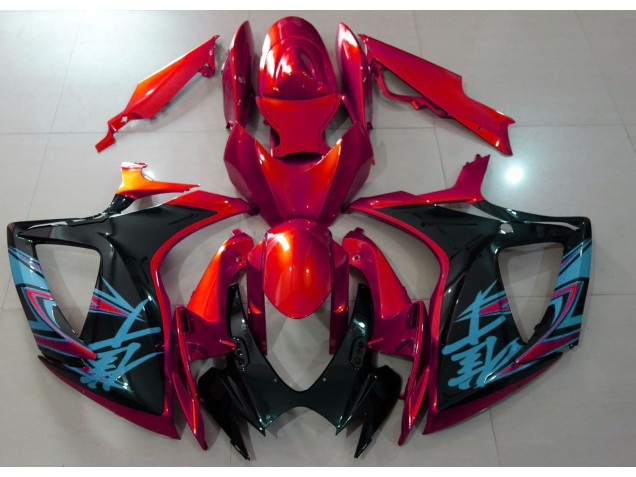 Rot & Schwarz Glänzend 2006-2007 Suzuki GSXR 600-750 Motorrad Verkleidungen Rot & Schwarz Glänzend 2006-2007 Suzuki GSXR 600-750 Motorrad Verkleidungen