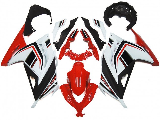 Rot Weiß & Schwarz Glänzend 2013-2018 Kawasaki Ninja 300 Motorrad Verkleidungen Rot Weiß & Schwarz Glänzend 2013-2018 Kawasaki Ninja 300 Motorrad Verkleidungen