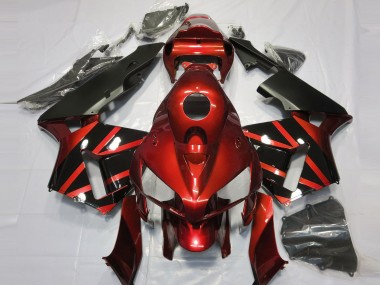 Rot & Schwarz Glänzendes Design 2005-2006 Honda CBR600RR Motorrad Verkleidungen