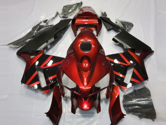 Rot & Schwarz Glänzendes Design 2005-2006 Honda CBR600RR Motorrad Verkleidungen Rot & Schwarz Glänzendes Design 2005-2006 Honda CBR600RR Motorrad Verkleidungen