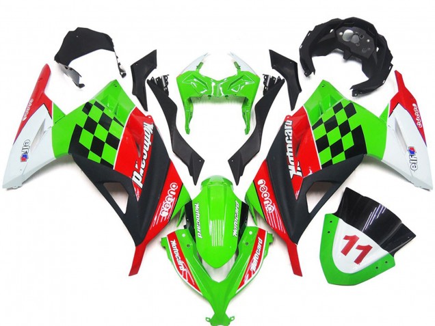 Rot & Schwarz Kariert Glänzend 2013-2018 Kawasaki Ninja 300 Motorrad Verkleidungen Rot & Schwarz Kariert Glänzend 2013-2018 Kawasaki Ninja 300 Motorrad Verkleidungen