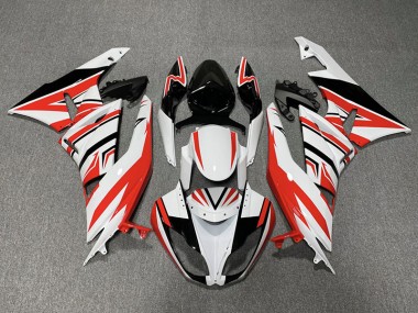 Rot-Weiß-Schwarz-Zack 2009-2012 Kawasaki ZX6R Motorrad Verkleidungen