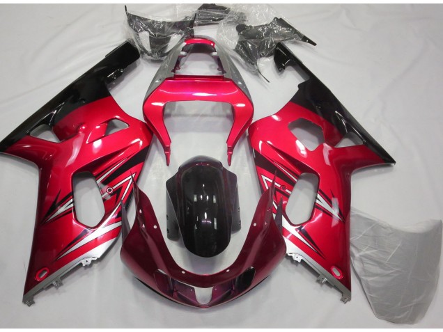 Rot & Silber 2001-2003 Suzuki GSXR 600-750 Motorrad Verkleidungen Rot & Silber 2001-2003 Suzuki GSXR 600-750 Motorrad Verkleidungen