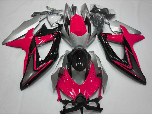 Rot & Silber 2008-2010 Suzuki GSXR 600-750 Motorrad Verkleidungen Rot & Silber 2008-2010 Suzuki GSXR 600-750 Motorrad Verkleidungen