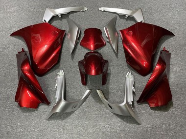 Rot & Silber 2010-2013 Honda VFR1200 Motorrad Verkleidungen