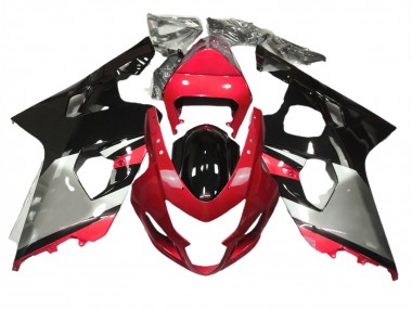 Rot-Silber & Schwarz 2004-2005 Suzuki GSXR 600-750 Motorrad Verkleidungen