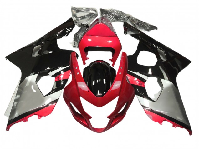 Rot-Silber & Schwarz 2004-2005 Suzuki GSXR 600-750 Motorrad Verkleidungen
