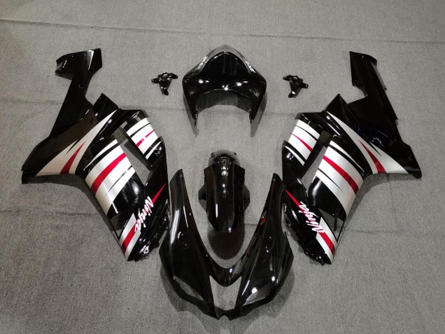 Rot-Silber & Schwarz 2007-2008 Kawasaki ZX6R Motorrad Verkleidungen Rot-Silber & Schwarz 2007-2008 Kawasaki ZX6R Motorrad Verkleidungen