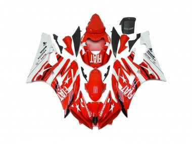 Rot & Weiß Stern Fiat 2006-2007 Yamaha R6 Motorrad Verkleidungen