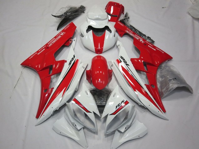 Rot-Weiß-Stil-Design 2006-2007 Yamaha R6 Motorrad Verkleidungen Rot-Weiß-Stil-Design 2006-2007 Yamaha R6 Motorrad Verkleidungen