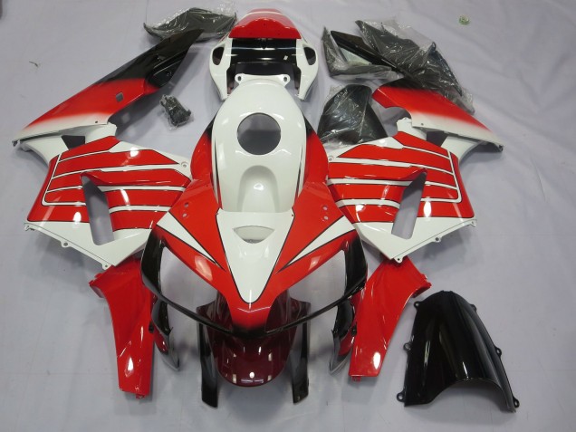 Rot & Weißer Breiter Streifen 2005-2006 Honda CBR600RR Motorrad Verkleidungen Rot & Weißer Breiter Streifen 2005-2006 Honda CBR600RR Motorrad Verkleidungen