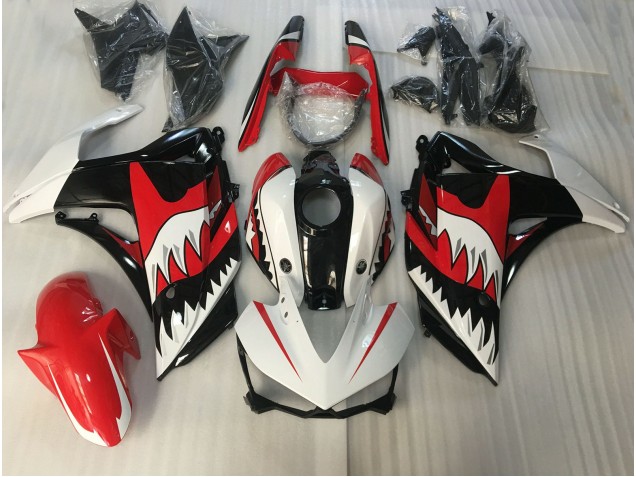 Rot & Weißer Hai 2015-2018 Yamaha R3 Motorrad Verkleidungen Rot & Weißer Hai 2015-2018 Yamaha R3 Motorrad Verkleidungen