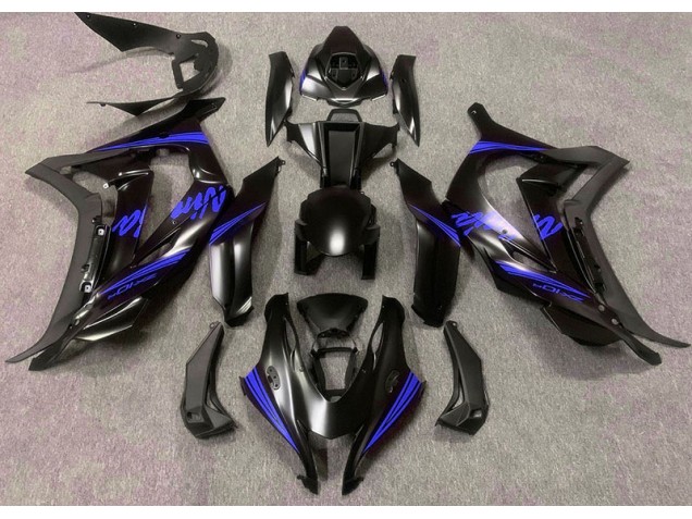 Satinschwarz & Blau 2016-2019 Kawasaki ZX10R Motorrad Verkleidungen Satinschwarz & Blau 2016-2019 Kawasaki ZX10R Motorrad Verkleidungen