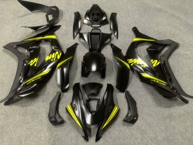 Satinschwarz & Gelb 2016-2019 Kawasaki ZX10R Motorrad Verkleidungen