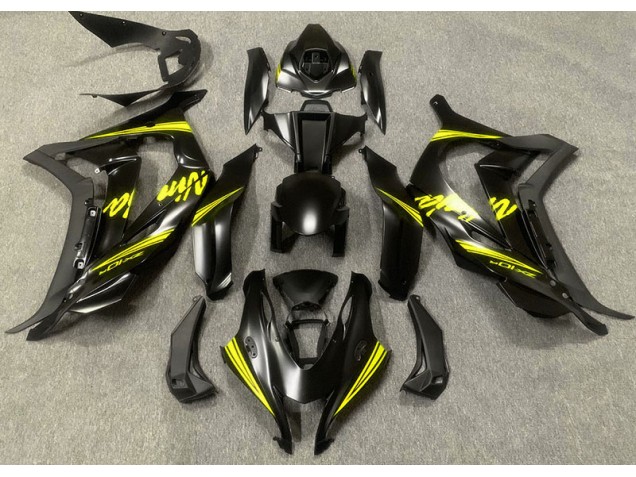 Satinschwarz & Gelb 2016-2019 Kawasaki ZX10R Motorrad Verkleidungen Satinschwarz & Gelb 2016-2019 Kawasaki ZX10R Motorrad Verkleidungen