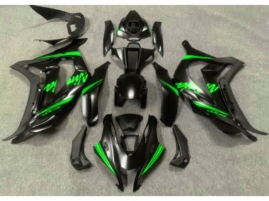 Satinschwarz & Grün 2016-2019 Kawasaki ZX10R Motorrad Verkleidungen