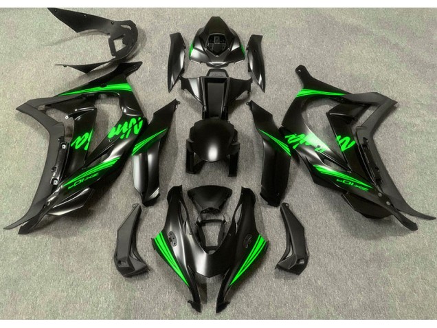 Satinschwarz & Grün 2016-2019 Kawasaki ZX10R Motorrad Verkleidungen Satinschwarz & Grün 2016-2019 Kawasaki ZX10R Motorrad Verkleidungen