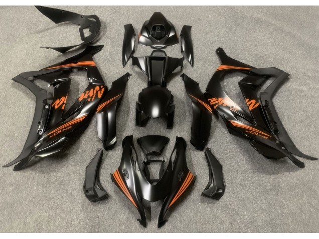 Satinschwarz & Orange 2016-2019 Kawasaki ZX10R Motorrad Verkleidungen Satinschwarz & Orange 2016-2019 Kawasaki ZX10R Motorrad Verkleidungen