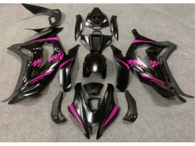Satinschwarz & Rosa 2016-2019 Kawasaki ZX10R Motorrad Verkleidungen Satinschwarz & Rosa 2016-2019 Kawasaki ZX10R Motorrad Verkleidungen