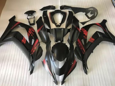 Satinschwarz & Rot 2016-2019 Kawasaki ZX10R Motorrad Verkleidungen