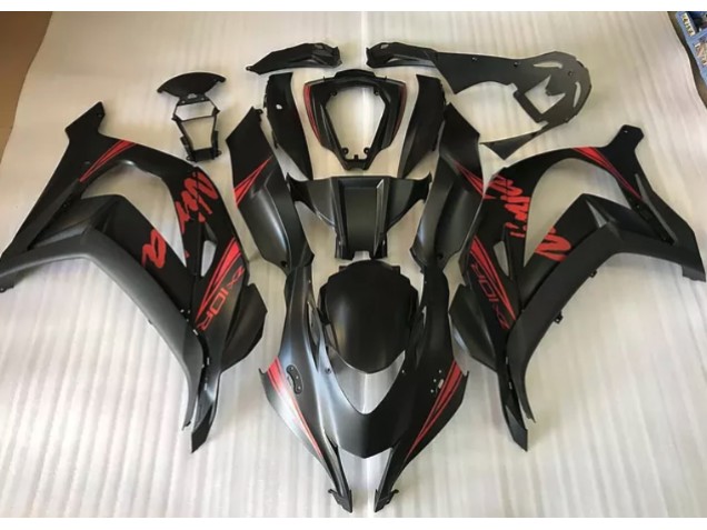Satinschwarz & Rot 2016-2019 Kawasaki ZX10R Motorrad Verkleidungen Satinschwarz & Rot 2016-2019 Kawasaki ZX10R Motorrad Verkleidungen