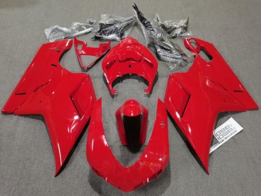 Schlichte Glanz Rot 2007-2014 Ducati 848 1098 1198 Motorrad Verkleidungen