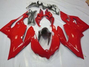 Schlichte Glanz Rot 2011-2014 Ducati 1199 Motorrad Verkleidungen