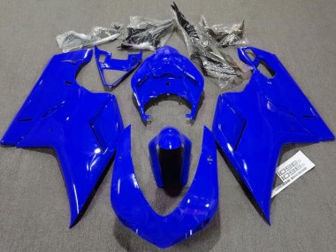 Schlichte Glänzend Blau 2007-2014 Ducati 848 1098 1198 Motorrad Verkleidungen