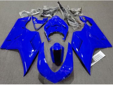 Schlichte Glänzend Blau 2007-2014 Ducati 848 1098 1198 Motorrad Verkleidungen