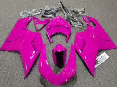 Schlichte Glanzrosa 2007-2014 Ducati 848 1098 1198 Motorrad Verkleidungen