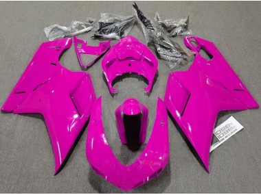Schlichte Glanzrosa 2007-2014 Ducati 848 1098 1198 Motorrad Verkleidungen