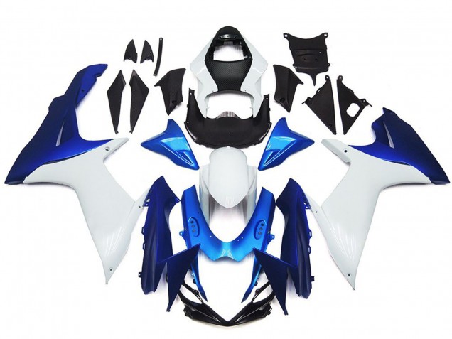Schlichte Weißes & Blaues Stil Kit 2011-2024 Suzuki GSXR 600-750 Motorrad Verkleidungen Schlichte Weißes & Blaues Stil Kit 2011-2024 Suzuki GSXR 600-750 Motorrad Verkleidungen