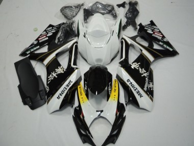 Schwarz & Weiß 2007-2008 Suzuki GSXR 1000 Motorrad Verkleidungen
