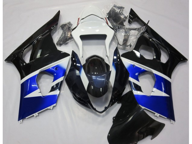 Schwarz Blau & Weiß 2003-2004 Suzuki GSXR 1000 Motorrad Verkleidungen Schwarz Blau & Weiß 2003-2004 Suzuki GSXR 1000 Motorrad Verkleidungen