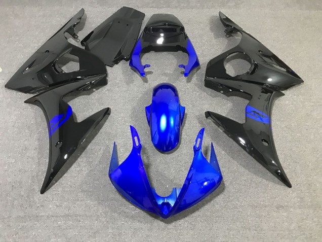 Schwarz & Blau Glänzend 2003-2004 Yamaha R6 Motorrad Verkleidungen Schwarz & Blau Glänzend 2003-2004 Yamaha R6 Motorrad Verkleidungen