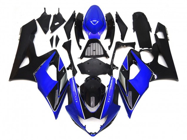 Schwarz & Blau Glänzend Mit Silber 2005-2006 Suzuki GSXR 1000 Motorrad Verkleidungen Schwarz & Blau Glänzend Mit Silber 2005-2006 Suzuki GSXR 1000 Motorrad Verkleidungen
