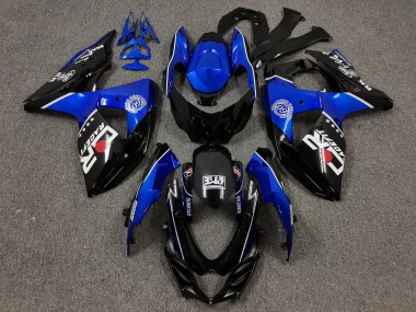 Schwarz & Blau Mit Benutzerdefinierten Logos 2009-2016 Suzuki GSXR 1000 Motorrad Verkleidungen