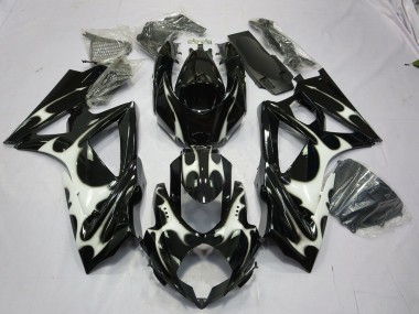 Schwarz-Weiß-Design 2008-2010 Suzuki GSXR 600-750 Motorrad Verkleidungen