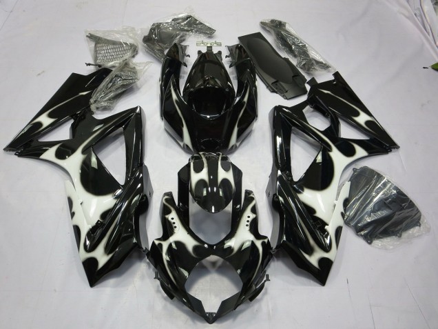 Schwarz-Weiß-Design 2008-2010 Suzuki GSXR 600-750 Motorrad Verkleidungen Schwarz-Weiß-Design 2008-2010 Suzuki GSXR 600-750 Motorrad Verkleidungen