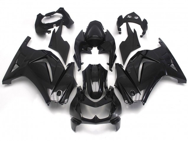 Schwarz-Einfarbig Glänzend 2008-2012 Kawasaki Ninja 250 Motorrad Verkleidungen Schwarz-Einfarbig Glänzend 2008-2012 Kawasaki Ninja 250 Motorrad Verkleidungen