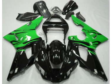 Schwarz Flamme & Grün 2000-2001 Yamaha R1 Motorrad Verkleidungen