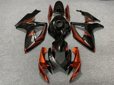 Schwarz & Gebranntes Orange 2006-2007 Suzuki GSXR 600-750 Motorrad Verkleidungen