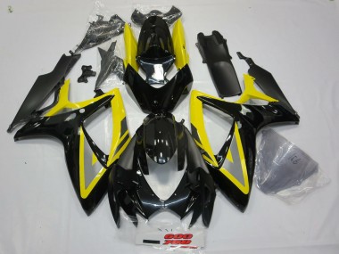 Schwarz & Gelb 2006-2007 Suzuki GSXR 600-750 Motorrad Verkleidungen