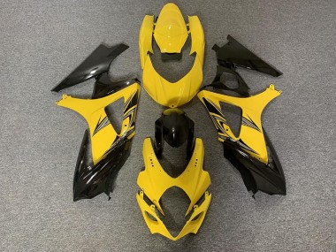 Schwarz & Gelb 2007-2008 Suzuki GSXR 1000 Motorrad Verkleidungen