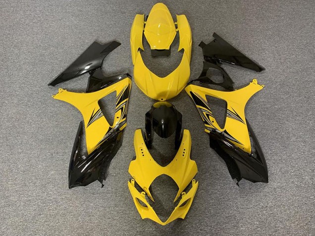 Schwarz & Gelb 2007-2008 Suzuki GSXR 1000 Motorrad Verkleidungen